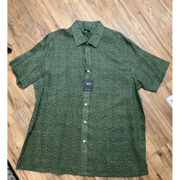 NWT  Men's Club Room Luxury Linen  Green Short Sleeve  Size: XL - Picture 3 of 12